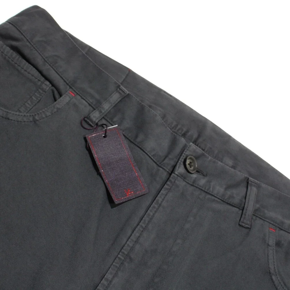 Isaia NWT 5 Pocket Jean Cut Pants Size 52 (US 36) Regular Gray Cotton & Cashmere